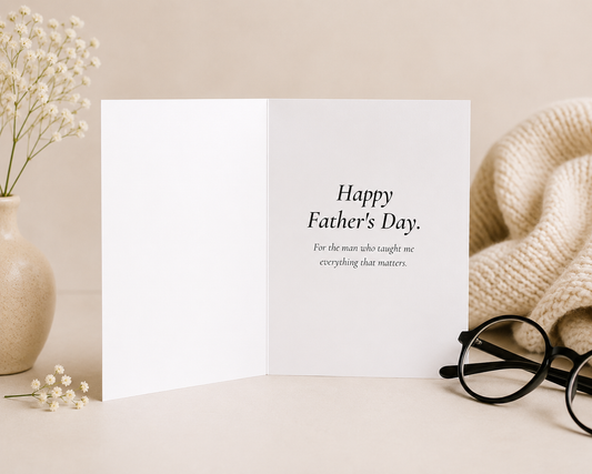 Funny Father's Day card from daughter reading You taught me how to be a man even though I'm your daughter