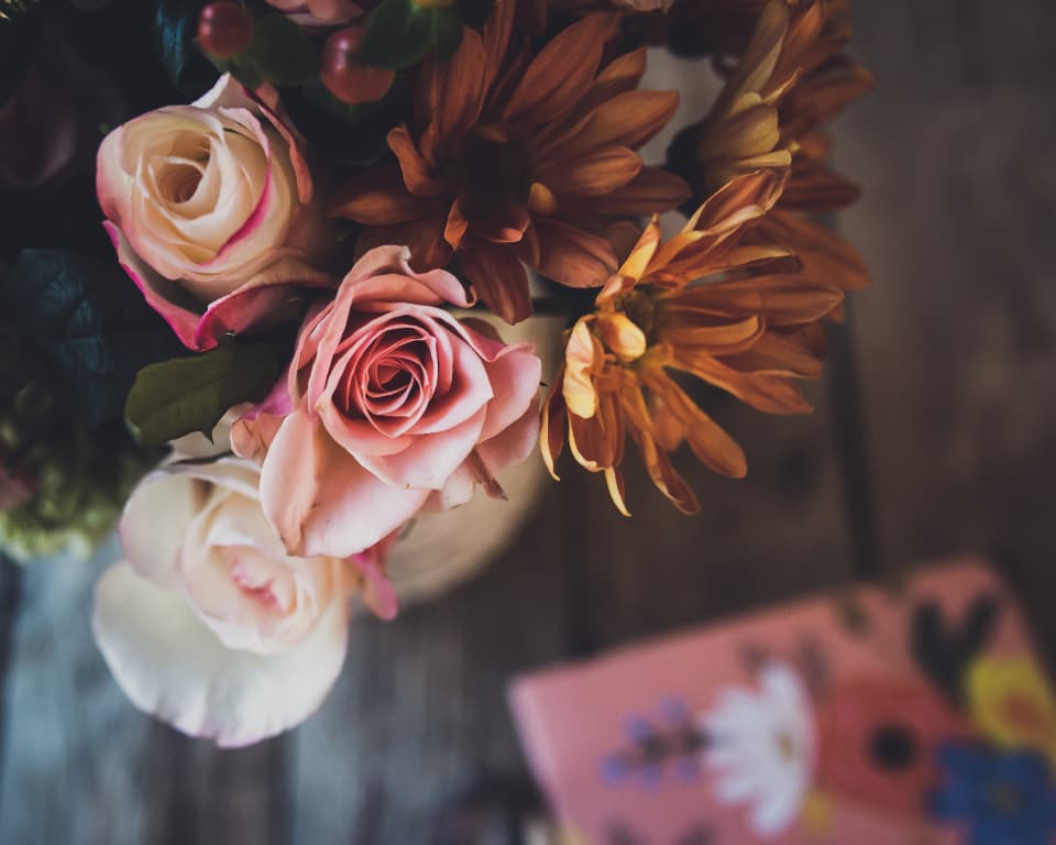 Roses from the reception tables