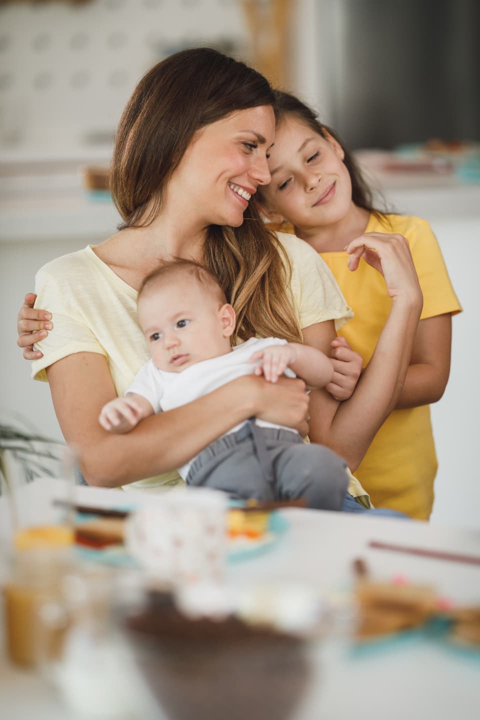 Mother with her two children
