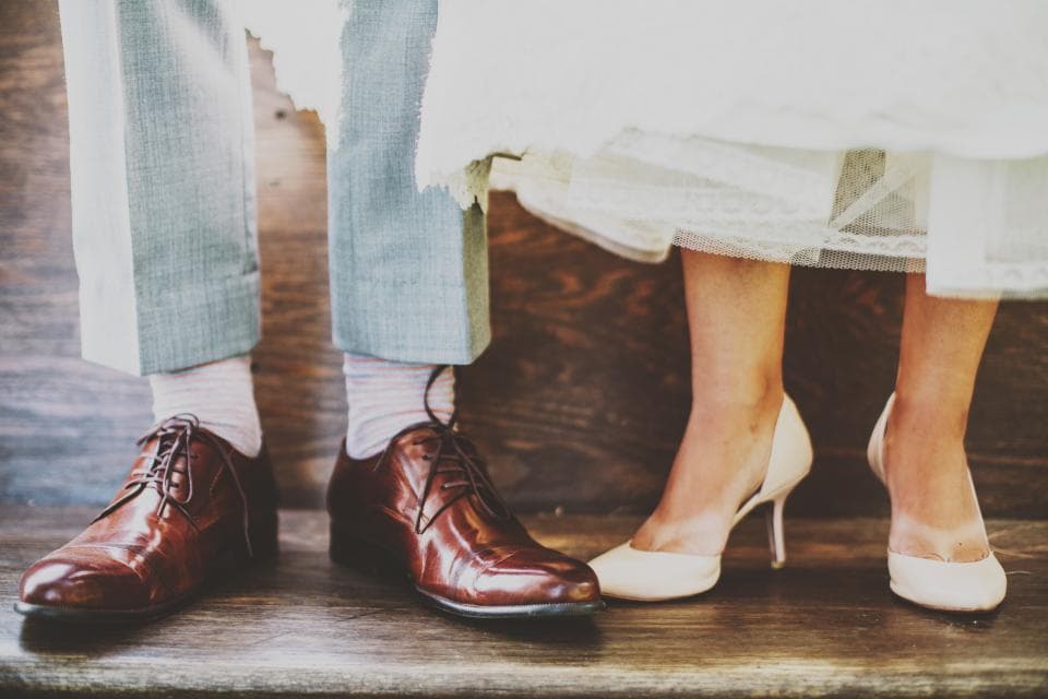 Bride and groom's shoes