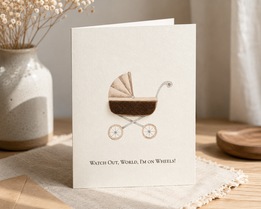 New Baby Card with Felt Detail | Baby Shower Card | Gender Neutral Newborn Congratulations