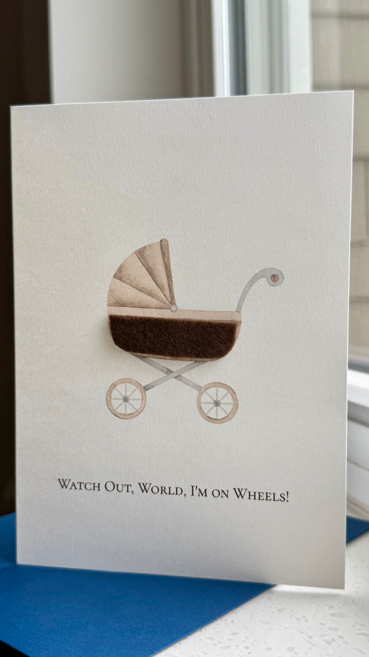 New Baby Card with Felt Detail | Baby Shower Card | Gender Neutral Newborn Congratulations